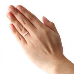 ラインストーン　ピンクゴールドコーティング　ステンレスリング FSSTR026-G (1)